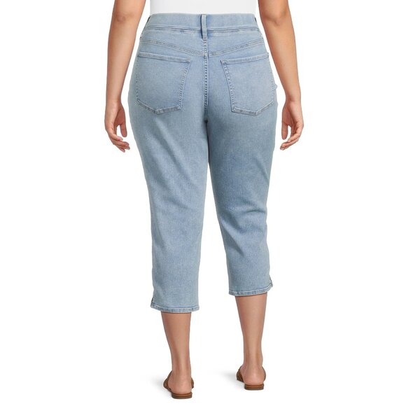 TERRA & SKY WOMENS SZ 3X (24 W / 26 W) CAPRIS JEANS LIGHT BLUE WASH JEGGINGS NWT - Picture 3 of 10